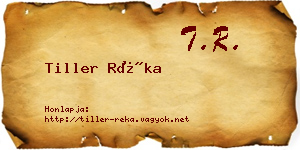 Tiller Réka névjegykártya