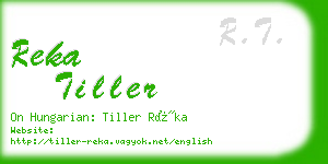 reka tiller business card